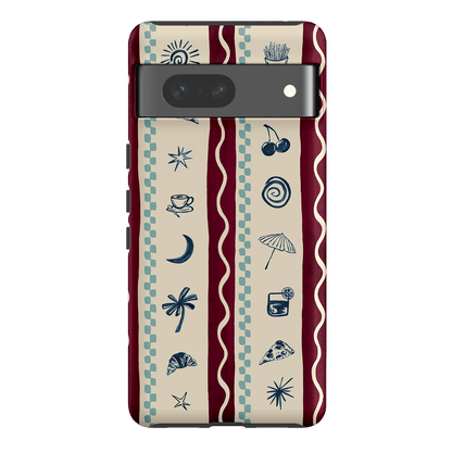 Summer Snacks Burgundy Printed Phone Cases Google Pixel 7 / Armoured by Charlie Taylor - The Dairy