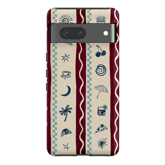Summer Snacks Burgundy Printed Phone Cases Google Pixel 7 / Armoured by Charlie Taylor - The Dairy