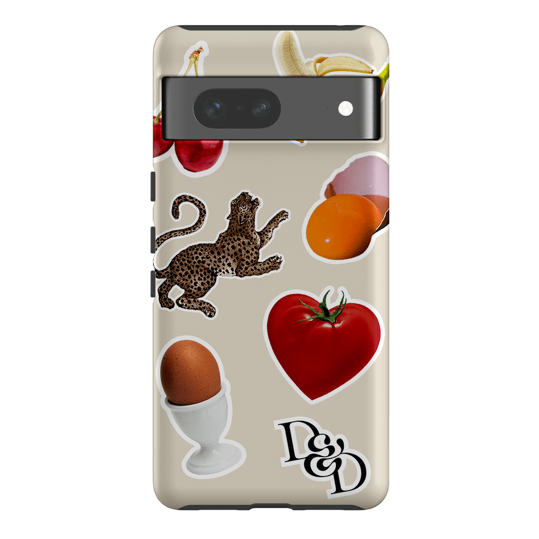 Sunday Stickers Cream Printed Phone Cases Google Pixel 7 / Armoured by Desmond & Dempsey - The Dairy