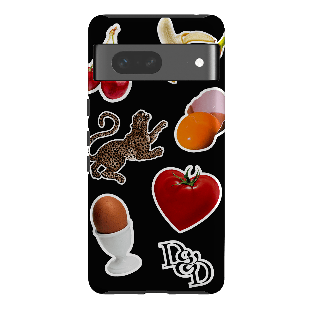 Sunday Stickers Black Printed Phone Cases by Desmond & Dempsey - The Dairy
