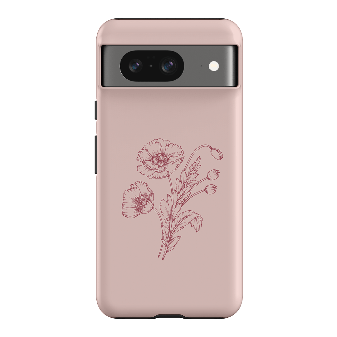Blush Poppies Printed Phone Cases Google Pixel 8 / Armoured by Typoflora - The Dairy