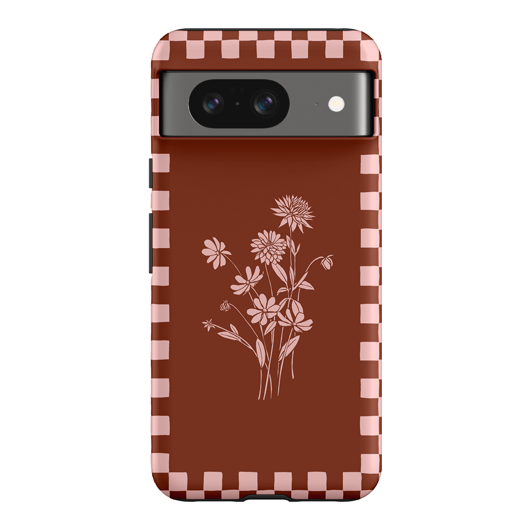 Dahlia Check Printed Phone Cases Google Pixel 8 / Armoured by Typoflora - The Dairy