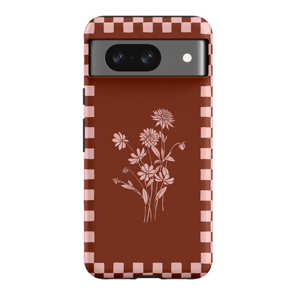 Dahlia Check Printed Phone Cases Google Pixel 8 / Armoured by Typoflora - The Dairy