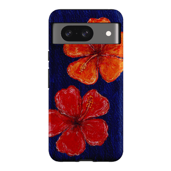 Hibiscus Flower Deep Blue Printed Phone Cases Google Pixel 8 / Armoured by BG. Studio - The Dairy