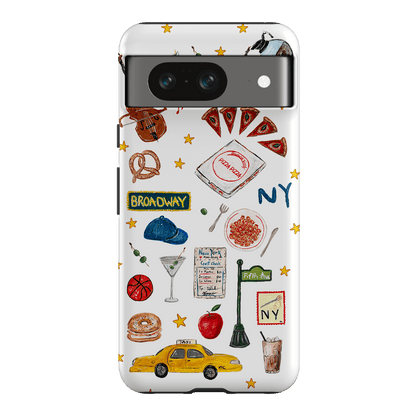 NYC White Printed Phone Cases Google Pixel 8 / Armoured by BG. Studio - The Dairy