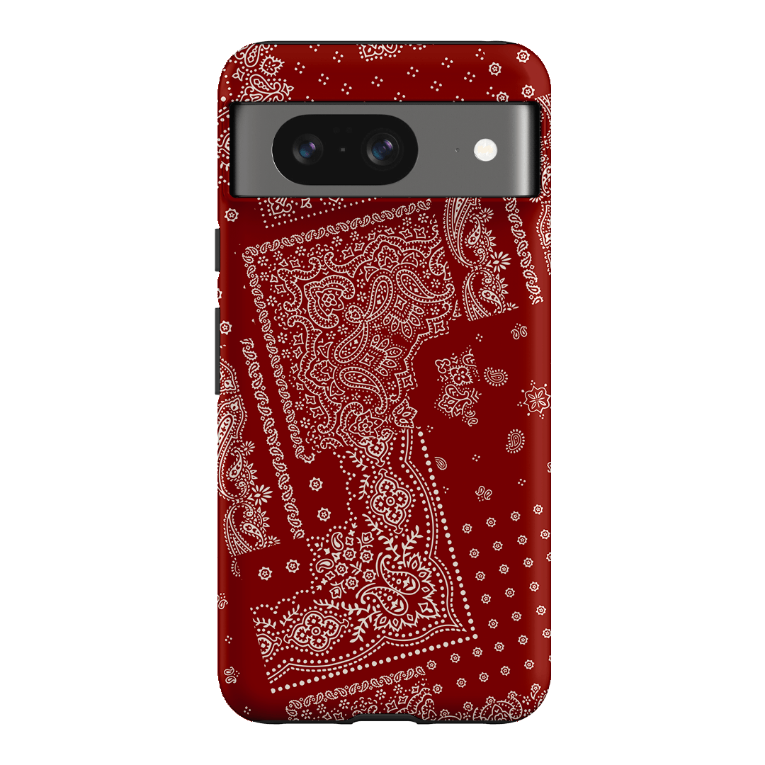 Paisley Crimson Printed Phone Cases Google Pixel 8 / Armoured by The Dairy - The Dairy