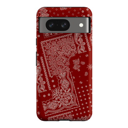 Paisley Crimson Printed Phone Cases Google Pixel 8 / Armoured by The Dairy - The Dairy
