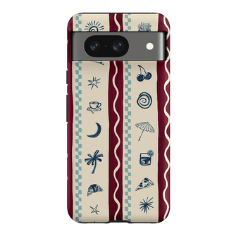 Summer Snacks Burgundy Printed Phone Cases Google Pixel 8 / Armoured by Charlie Taylor - The Dairy