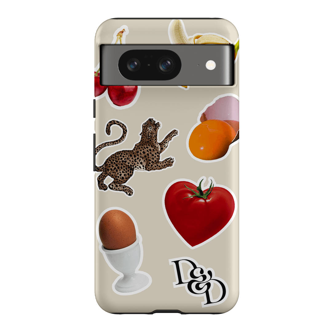 Sunday Stickers Cream Printed Phone Cases Google Pixel 8 / Armoured by Desmond & Dempsey - The Dairy