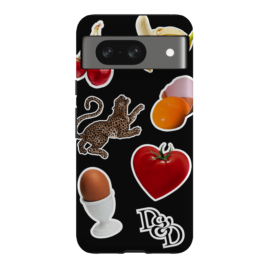Sunday Stickers Black Printed Phone Cases by Desmond & Dempsey - The Dairy