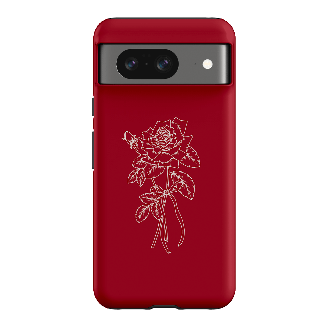 Red Rose Printed Phone Cases Google Pixel 8 / Armoured by Typoflora - The Dairy