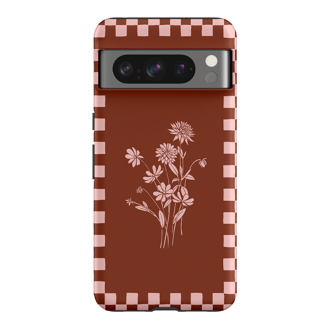 Dahlia Check Printed Phone Cases Google Pixel 8 Pro / Armoured by Typoflora - The Dairy
