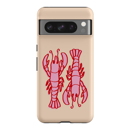 Lobster Love Peach Printed Phone Cases Google Pixel 8 Pro / Armoured by The Dairy - The Dairy