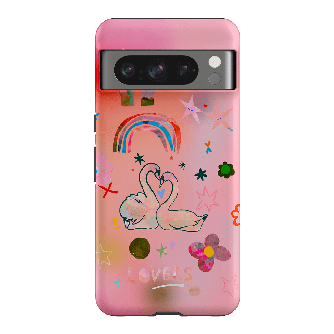 Pink Swan Printed Phone Cases Google Pixel 8 Pro / Armoured by Kate Eliza - The Dairy