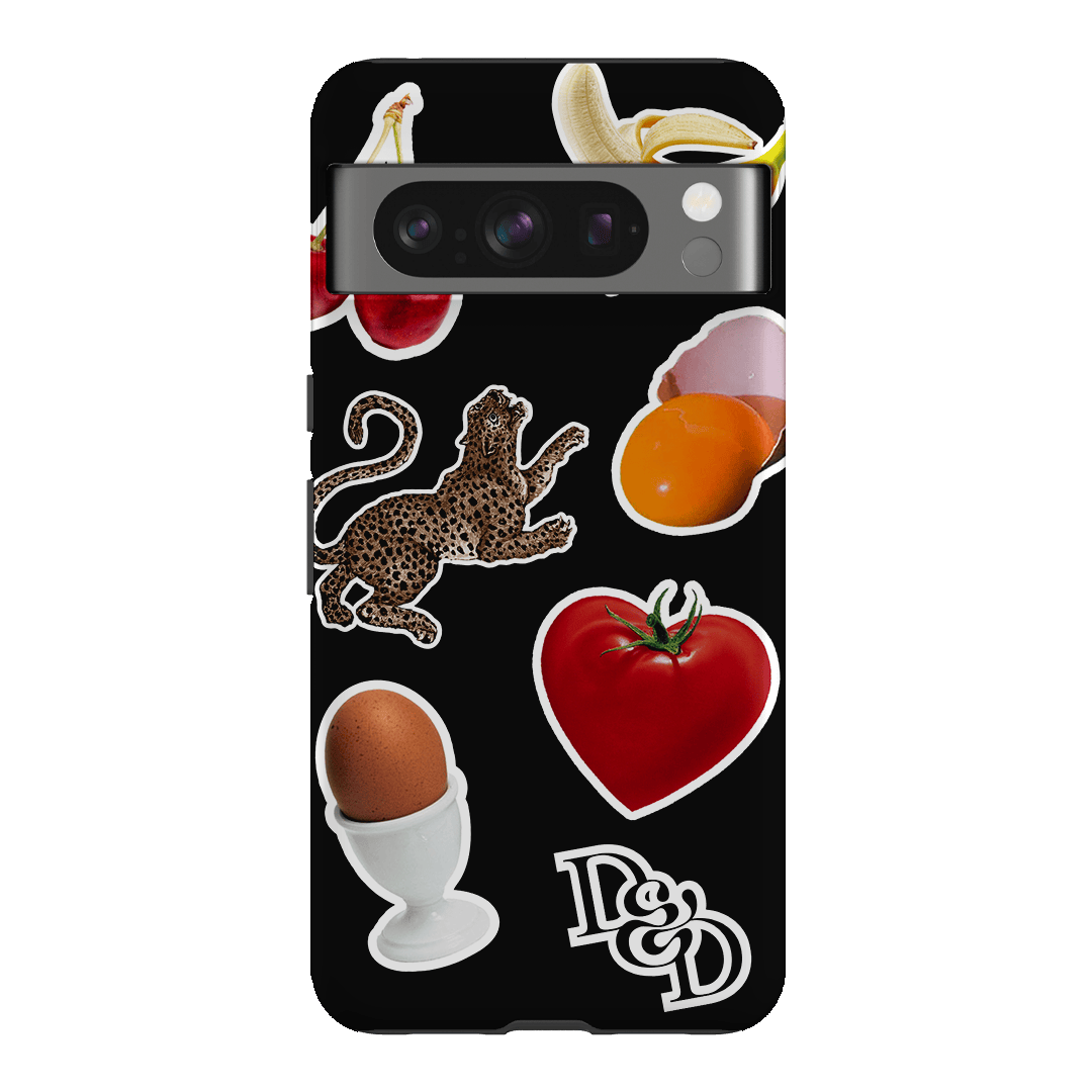 Sunday Stickers Black Printed Phone Cases by Desmond & Dempsey - The Dairy