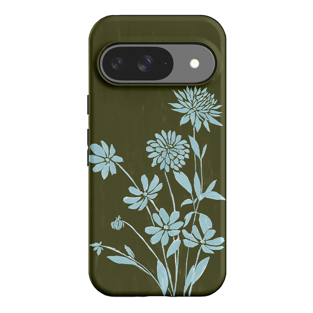 Dahlia Khaki Printed Phone Cases Google Pixel 9 / Armoured by Typoflora - The Dairy
