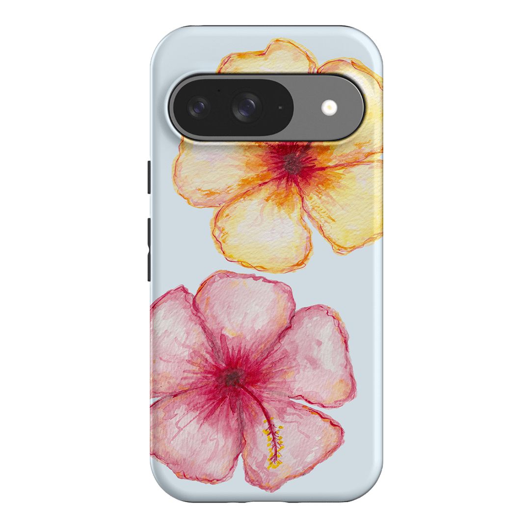 Hibiscus Flower Blue Printed Phone Cases Google Pixel 9 / Armoured by BG. Studio - The Dairy