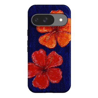 Hibiscus Flower Deep Blue Printed Phone Cases Google Pixel 9 / Armoured by BG. Studio - The Dairy