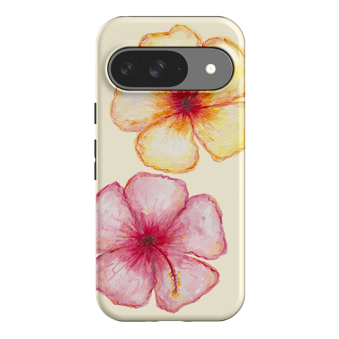 Hibiscus Flower Yellow Printed Phone Cases Google Pixel 9 / Armoured by BG. Studio - The Dairy