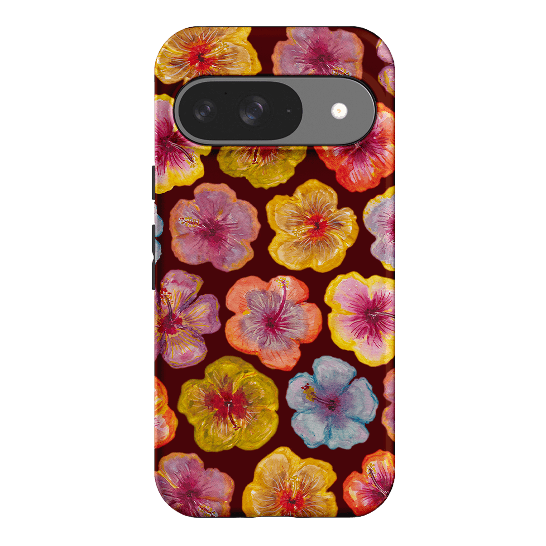 Hibiscus Holiday Rouge Printed Phone Cases Google Pixel 9 / Armoured by BG. Studio - The Dairy