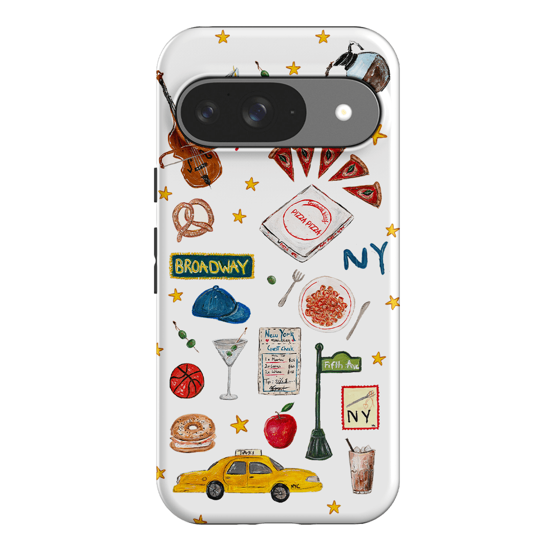 NYC White Printed Phone Cases Google Pixel 9 / Armoured by BG. Studio - The Dairy