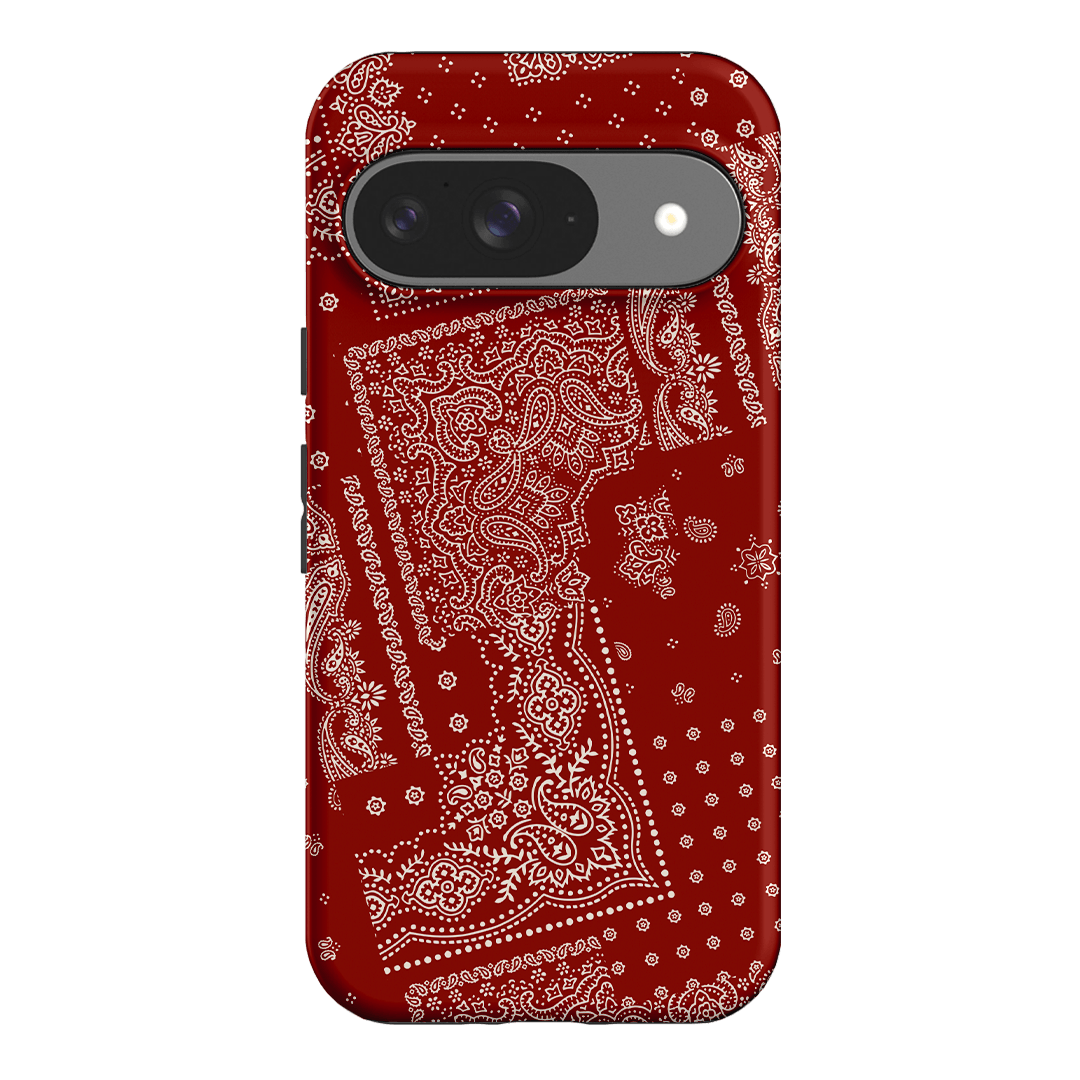 Paisley Crimson Printed Phone Cases Google Pixel 9 / Armoured by The Dairy - The Dairy