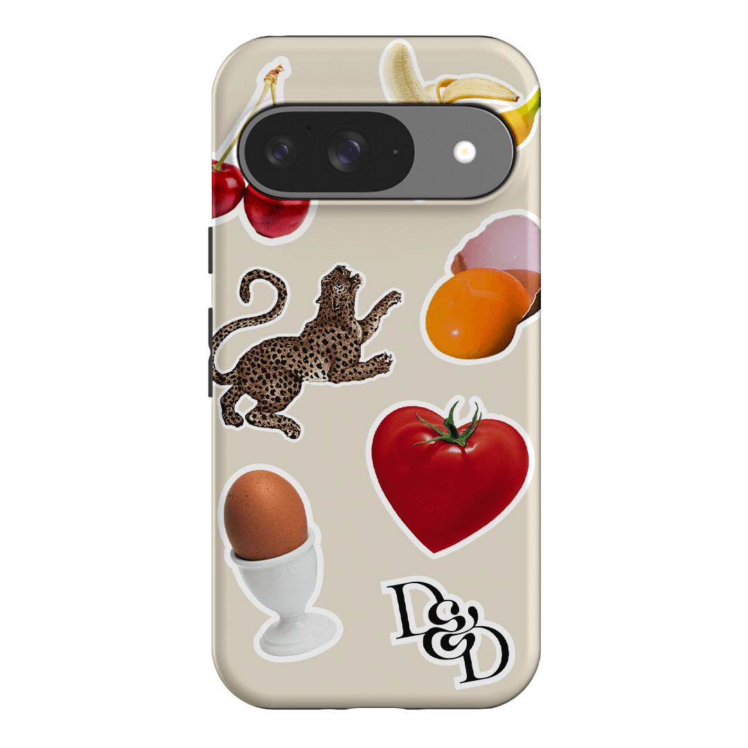 Sunday Stickers Cream Printed Phone Cases Google Pixel 9 / Armoured by Desmond & Dempsey - The Dairy