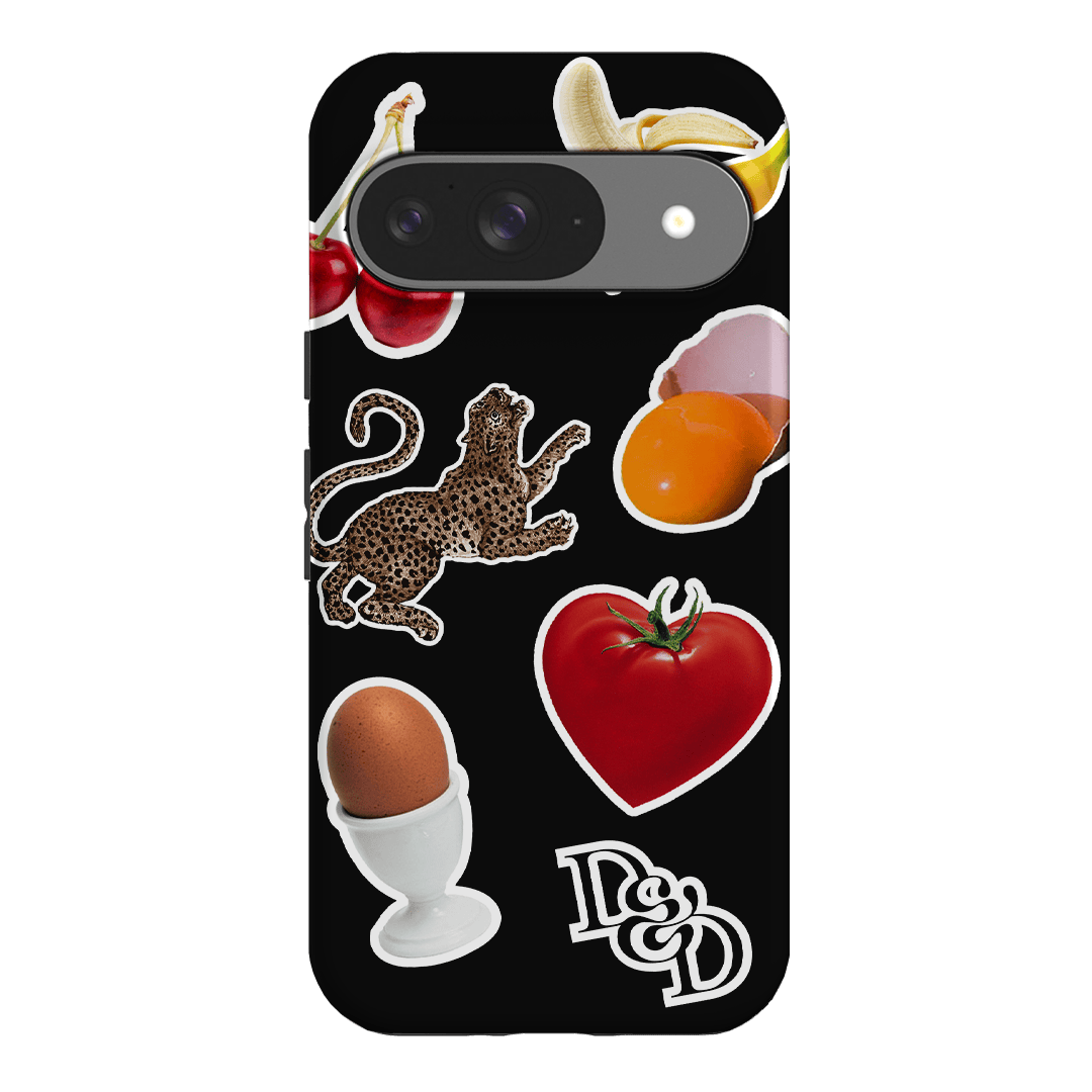 Sunday Stickers Black Printed Phone Cases by Desmond & Dempsey - The Dairy