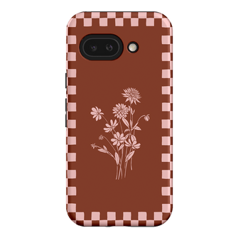 Dahlia Check Printed Phone Cases Google Pixel 9A / Armoured by Typoflora - The Dairy