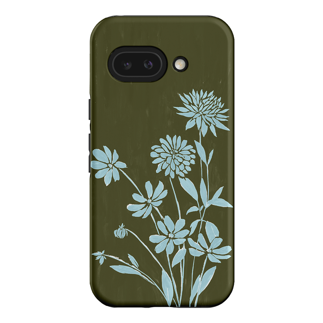 Dahlia Khaki Printed Phone Cases Google Pixel 9A / Armoured by Typoflora - The Dairy