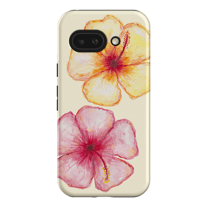 Hibiscus Flower Yellow Printed Phone Cases Google Pixel 9A / Armoured by BG. Studio - The Dairy