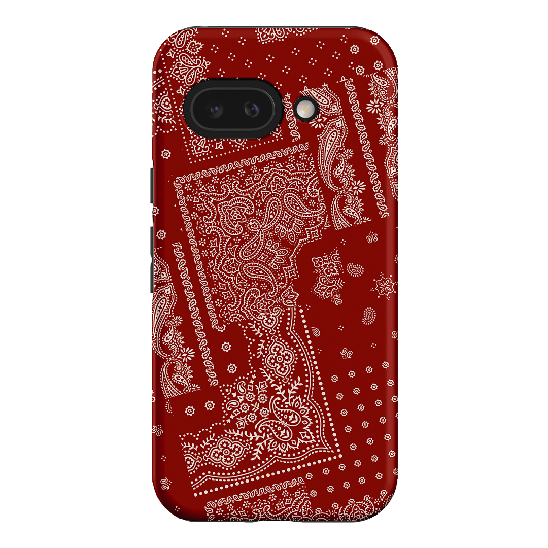 Paisley Crimson Printed Phone Cases Google Pixel 9A / Armoured by The Dairy - The Dairy