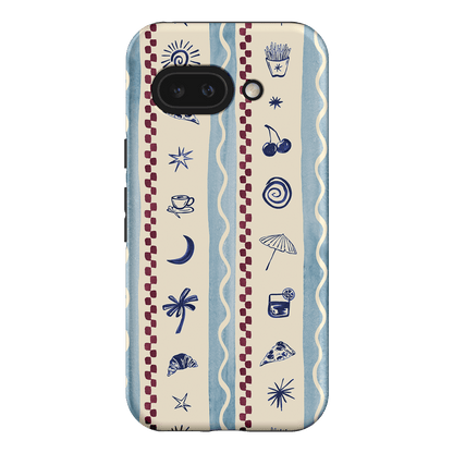 Summer Snacks Blue Printed Phone Cases Google Pixel 9A / Armoured by Charlie Taylor - The Dairy