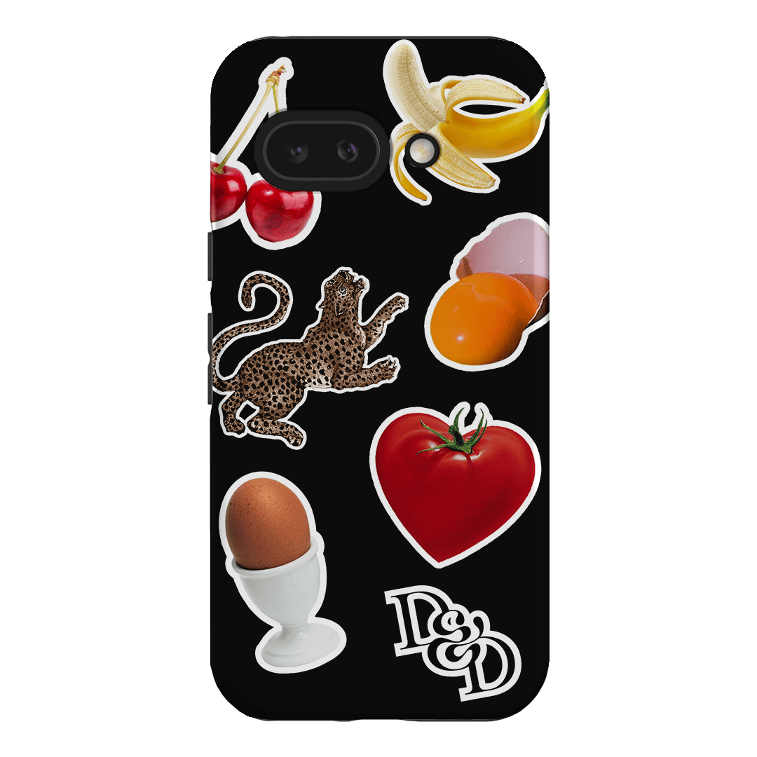 Sunday Stickers Black Printed Phone Cases by Desmond & Dempsey - The Dairy