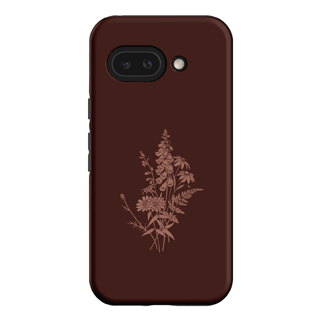 Wildflowers Mocha Printed Phone Cases Google Pixel 9A / Armoured by Typoflora - The Dairy