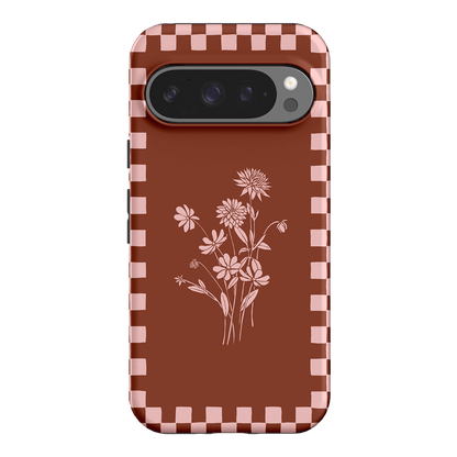 Dahlia Check Printed Phone Cases Google Pixel 9 Pro / Armoured by Typoflora - The Dairy