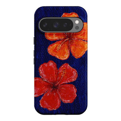 Hibiscus Flower Deep Blue Printed Phone Cases Google Pixel 9 Pro / Armoured by BG. Studio - The Dairy