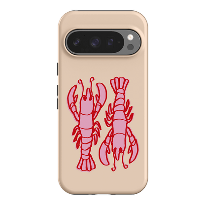 Lobster Love Peach Printed Phone Cases Google Pixel 9 Pro / Armoured by The Dairy - The Dairy