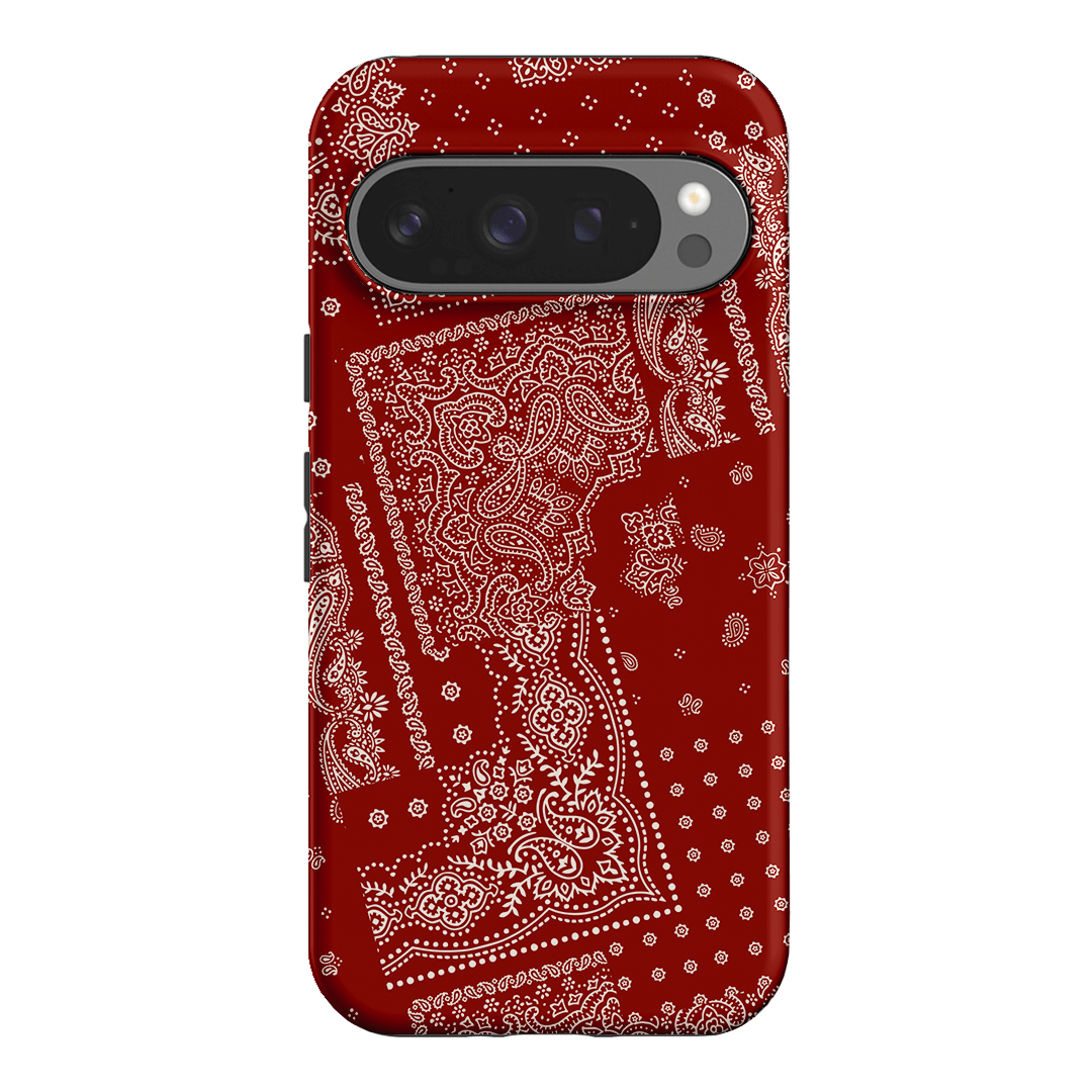 Paisley Crimson Printed Phone Cases Google Pixel 9 Pro / Armoured by The Dairy - The Dairy