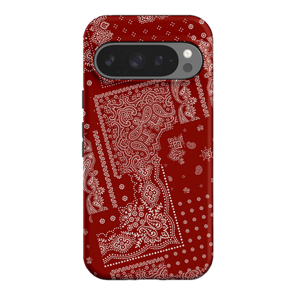 Paisley Crimson Printed Phone Cases Google Pixel 9 Pro / Armoured by The Dairy - The Dairy