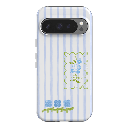 Patchwork Blue Printed Phone Cases Google Pixel 9 Pro / Armoured by Kayla Carr - The Dairy