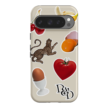 Sunday Stickers Cream Printed Phone Cases Google Pixel 9 Pro / Armoured by Desmond & Dempsey - The Dairy