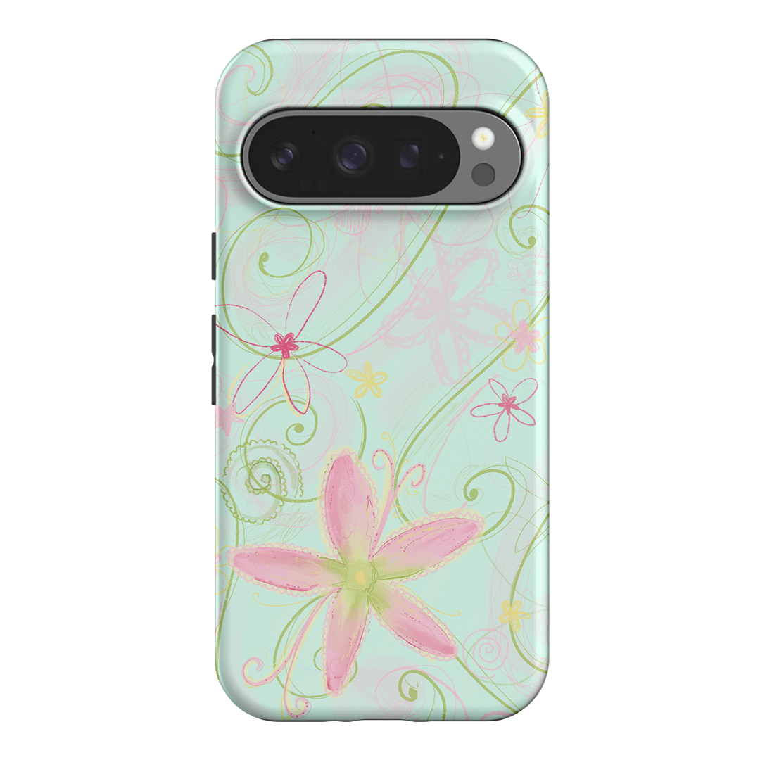 Swirl Blue Printed Phone Cases Google Pixel 9 Pro / Armoured by Kayla Carr - The Dairy