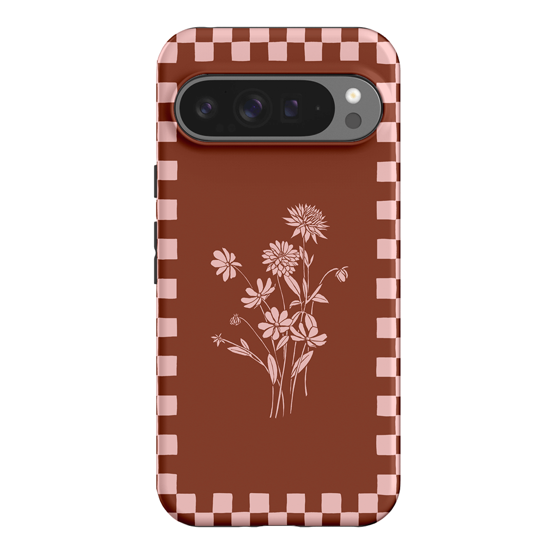 Dahlia Check Printed Phone Cases Google Pixel 9 Pro XL / Armoured by Typoflora - The Dairy