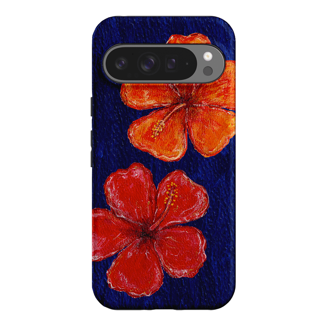 Hibiscus Flower Deep Blue Printed Phone Cases Google Pixel 9 Pro XL / Armoured by BG. Studio - The Dairy