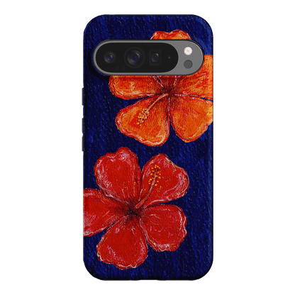 Hibiscus Flower Deep Blue Printed Phone Cases Google Pixel 9 Pro XL / Armoured by BG. Studio - The Dairy