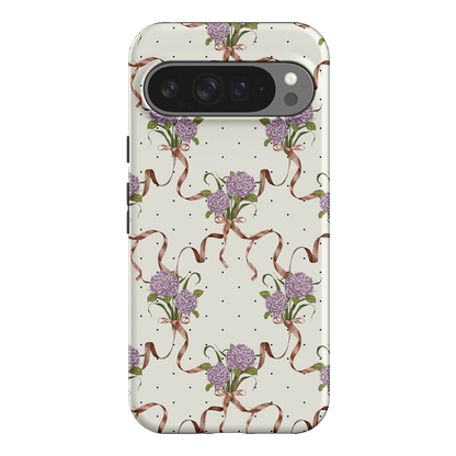 Hydrangea Ribbon Printed Phone Cases Google Pixel 9 Pro XL / Armoured by Veronica Tucker - The Dairy