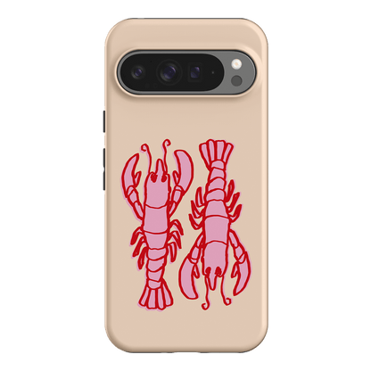 Lobster Love Peach Printed Phone Cases Google Pixel 9 Pro XL / Armoured by The Dairy - The Dairy