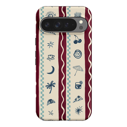 Summer Snacks Burgundy Printed Phone Cases Google Pixel 9 Pro XL / Armoured by Charlie Taylor - The Dairy