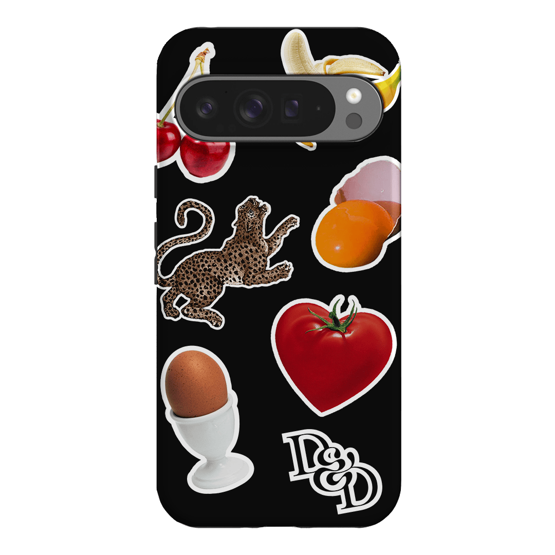 Sunday Stickers Black Printed Phone Cases by Desmond & Dempsey - The Dairy
